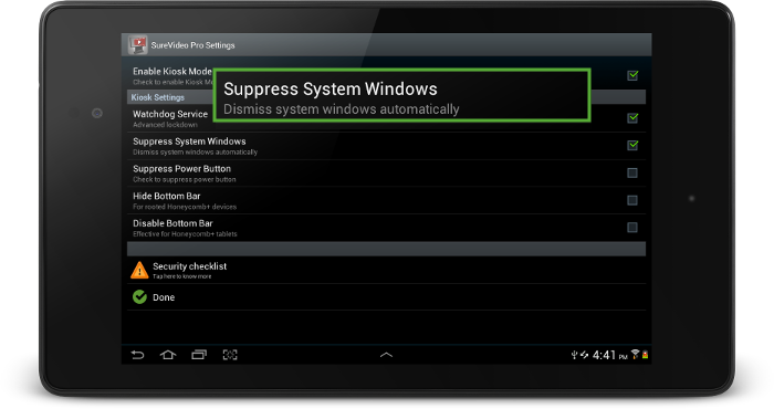 SureVideo - Suppress System Windows